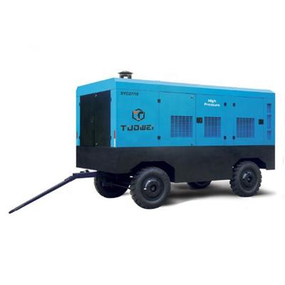 China 777 Cfm 14 Bar Lubricated Diesel Portable Screw Air Compressor For Rock Drilling for sale