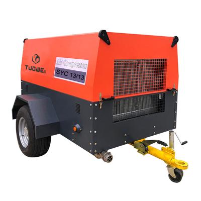 China 22 M3/min 8 Bar Diesel Lubricated Direct Drive Air Cooling Screw Air Compressor Portable Manufacturer for sale