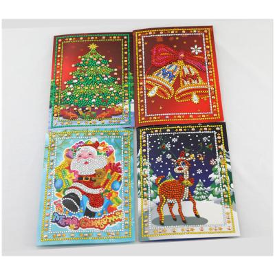 China Diy Crafts 4 Pcs Set Merry Christmas DIY Diamond Painting Greeting Card Embroidery Kits Santa Claus Hot Sale Shiny Christmas Special Gift for sale