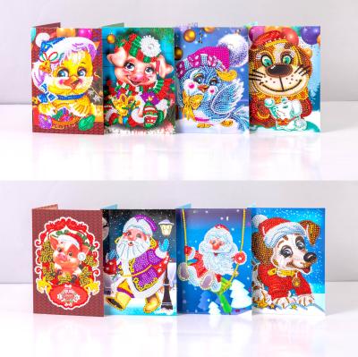 China Europe 3d Diamond Painting Happy New Year Greeting Cards With DIY Tools for sale