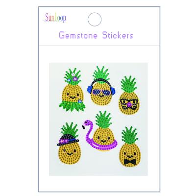 China New classic/postmodern pineapple fruit cartoon gemstone diy stickers for kids for sale