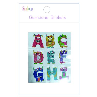 China DIY Cartoon Sticker 26 English Letters Gemstone Stickers For Kids for sale