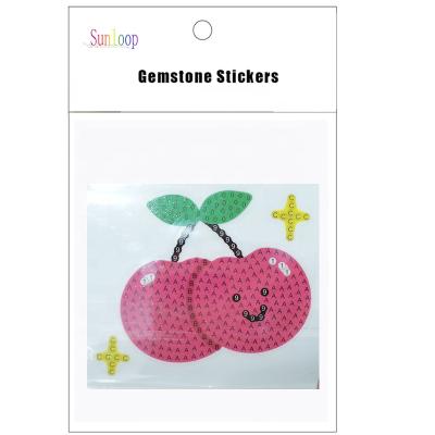 China DIY Cartoon Sticker Gemstone Fruit Fruit Stickers For Kids for sale