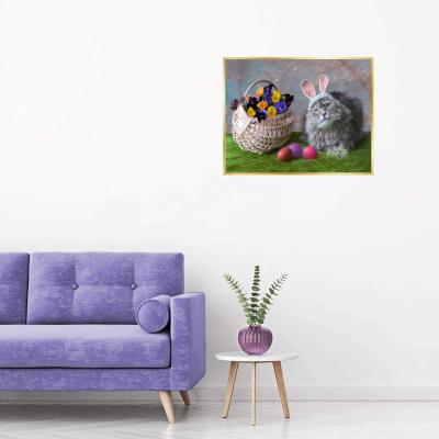 China New cute sunloop classical/postmodern arts cat canvas print with frame for sale