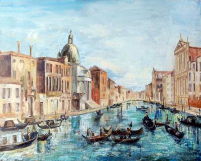 China Famous Abstract Venice Oil Wall Painting For Home Decoration for sale