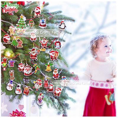 China Christmas tree ornaments wholesale new 32 pcs set diy diamond christmas tree tag ornaments for sale