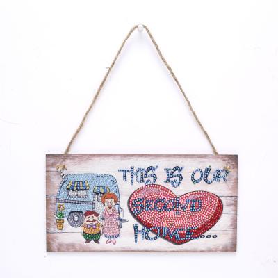 China New Wooden Diamond Hanging Hanging Paitning 13x25cm DIY Diamond Painting For Home Decor for sale