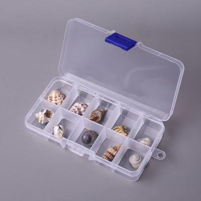 China Stored 10 Slots Adjustable Transparent Plastic Box For Jewelry Toolbox Bead Organizer Small Nail Art Punch Needle Component Box for sale