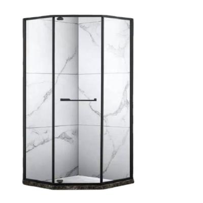 China Good Price Modern Shower Enclosures With Black Glass Door In Unique Bathroom for sale