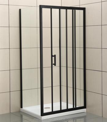 China High Quality Matte Black Fixed Sliding Door Modern Shower Tray Dubai Acrylic Shower Screens And for sale