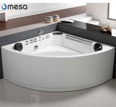 China Single Skirt Three Corner Right Hand Led Glass 1500mm Massage Set Skirted Bathtub Tub for sale