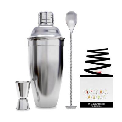 China Sustainable Christmas Gift 4 Pcs Shakers Cocktail Set Bar Tool With Small Muffin Rim Gauge And Mixing Spoon for sale