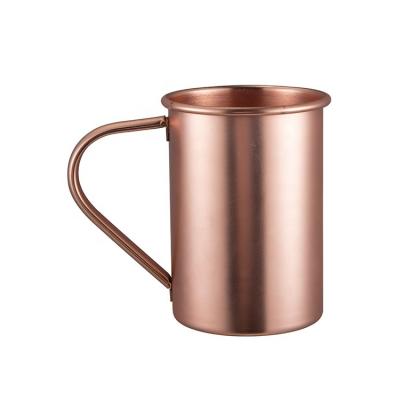 China Viable Shiny 400ml Oil Plated Stainless Steel Moscow Mule Mug With Handle for sale