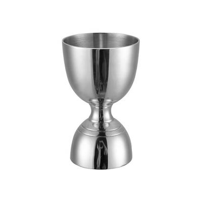 China High Quality Sustainable Stainless Steel 30/60ML Double Wall Silver Cocktail Cup Small Gauge Measures For Bar Be Careful for sale