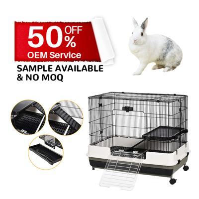 China Liveable Alloy Steel Guinea Pig Cage With Sliding-Out Bottom Tray For Small Pet for sale