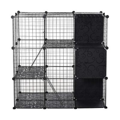 China Sustainable Metal Animal Cages Pet Playpen With Door And Storage Shelf For Cats Dogs And Small Animals for sale