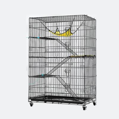 China Sustainable Collapsible Metal Animal Cages With Casters Revolving Enclosure Pet Playpen With Ramp Ladders for sale