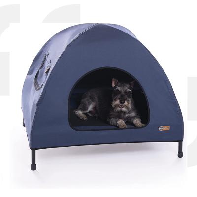 China Breathable Blue Pet Cradle Room With Door Oxford Material Waterproof Dog Beds Washable Foldable Pet Tent for sale