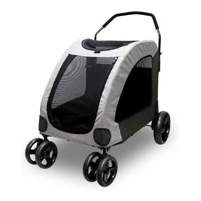 China Popular Dog Walker For Large Pet Jogger Stroller For 2 Dogs Breathable Pet Carrier And Storage Space Pet Can Easily Walk In It for sale