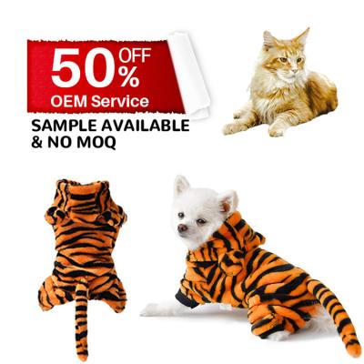 China Viable Dog Tiger Costume Hoodie Coat Funny Halloween Tiger Pet Clothes Cosplay Cute Purses Warm Apparel For Dog for sale