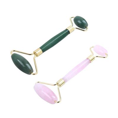 China Anti Jade Roller Face Massager Rose Quartz Jade Roller And Facial Wrinkle Face Lifting Gua Sha Set For Face Massage for sale