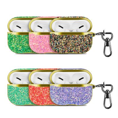 China For AirPods Pro PULOKA Luxury Protective Earphone Case For Glitter Airpods Cover For Apple Glitter Shining Pro Airpods Case for sale