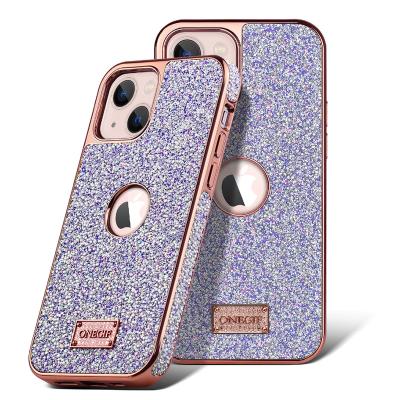 China ONEGIF Hot Sale Shockproof Diamond Bling Plating Phone Case For iPhone 13 14 Pro Max Glitter Cell Phone Cover Case for sale