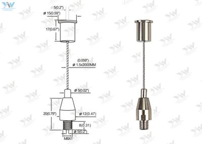 China De zelfsluitende Enige Uitrusting van de Koord Lichte Opschorting, 1,5 Mm-de Hangende Uitrusting van de Roestvrij staaldraad Te koop