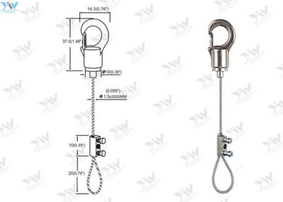 China 304 Edelstahl-Kabel-Suspendierungs-Ausrüstungen fertigen Seillänge für verschobene Zeichen besonders an zu verkaufen