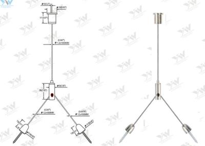 China Nickel Finishing Color LED Panel Light Suspension Kit With Cross Cable Gripper for sale