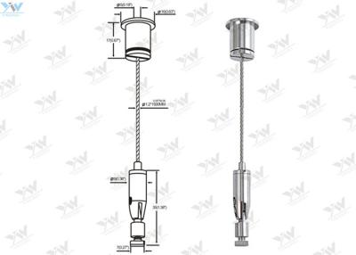 China Ø 1,2 Millimeter-Edelstahl-Draht-heller hängender Ausrüstungs-Schwenker-justierbares Kabel-Greifer zu verkaufen