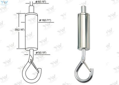 China Large Hook Aircraft Cable Suspension Systems / Brass Cable Gripper Nickel Color for sale