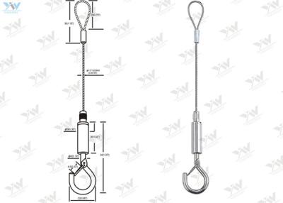 China Fast Installation LED Panel Suspension Kit Aircraft Cable Mounting Kit With Hook for sale