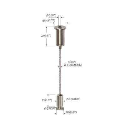 China Screw In Cable Hanging System With Side Exit Brass And Stainless Steel Wire Cable Gripper Hanging Kits for sale