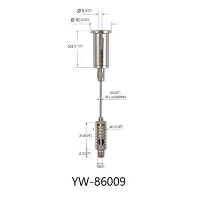 China Messingfaden-Draht-Suspendierungs-System des decken-Zubehör-M6 mit dem Kerben von YW86009 zu verkaufen