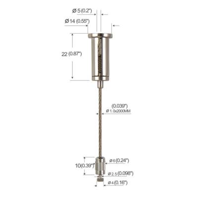 China Side Exit Ceiling Attachment Linear Light Wire Suspension System With 4*4 Slider YW86011 for sale