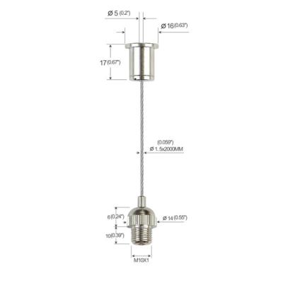 China Linha de suspensão YW86012 de Kit With M10 da suspensão da luz do sistema do cabo de bronze do teto à venda