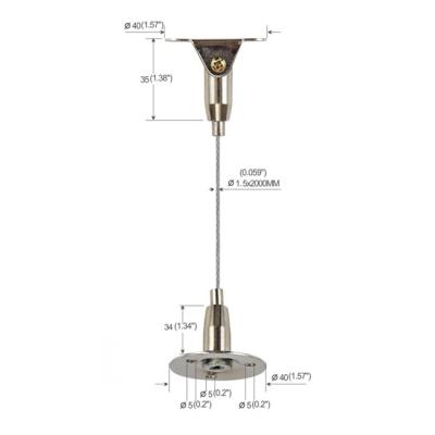 China Três encaixes de suspensão de bronze 180° YW86017 ajustável da luz do sistema do cabo do teto dos furos à venda