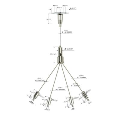 中国 芸術ケーブルの停止システムは4本の足クリップ黄銅によってめっきされるニッケル1.5mm Dia YW86023をねじで締める 販売のため