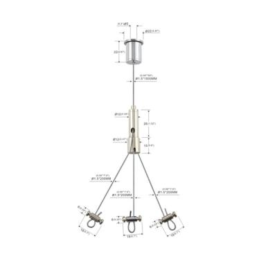 China Adjustable Three Loop Maker Legs Cable Suspension Panel Lighting Kit YW86360 for sale