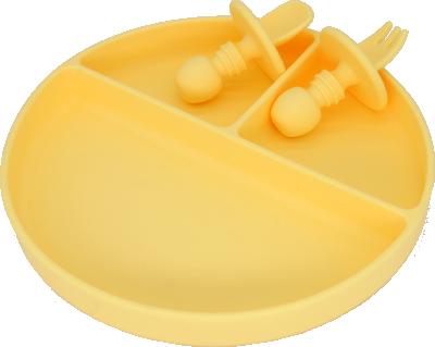 China Toy New Design Soft Baby Silicone Microwave Soft Dish With Suction Baby Dinner Dish for sale