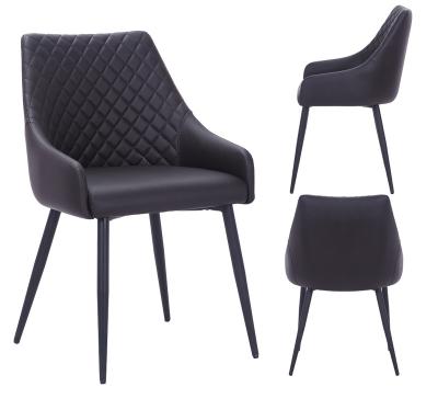 China Cooling Wholesale Luxury Modern Dining Chairs Furniture Nordic Black Synthetic Leather Upholstered Dining Chairs For Restaurant for sale