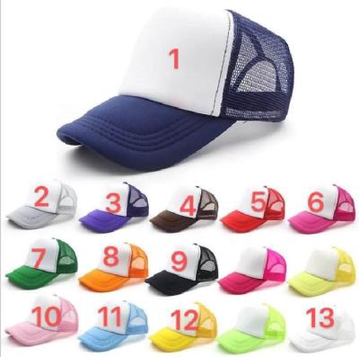 China Cheap JOINT Blank White Kids Foam Mesh Trucker Hats Simple Baseball Caps for sale