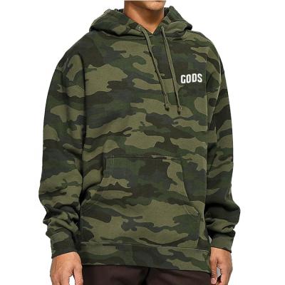 China Anti-wrinkle Design Camouflage Hoodies Men Pullover Drop Shoulder Embroidered Hoodie for sale