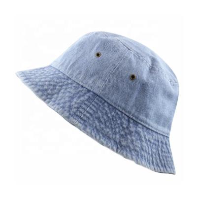 China Character Design Customizable Bucket Hats Empty Blue Denim Bucket Hat Men for sale