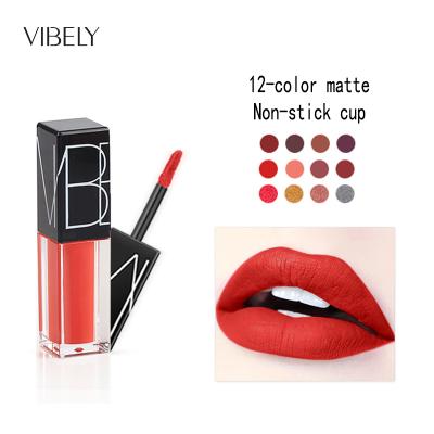 China Private Label 12 Colors Waterproof Matte Tint Sexy Long Lasting Lip Gloss for sale