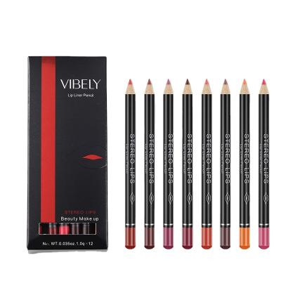 China Natural Vegan Mineral Waterproof Matte Creamy Lip Liner Pencil Soft Set Wholesale Waterproof for sale