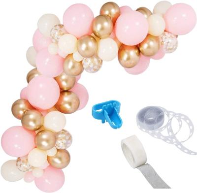 China Ivory Balloon Garland Kit Balloons Backdrop Ideal Latex Pale Pink White Gold Confetti Chrome for Birthday Baby Bridal Shower for sale