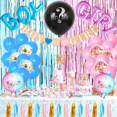 China Latex Gender Reveal Party Supplies 105 Piece Baby Gender Reveal Decorations Kit with 36