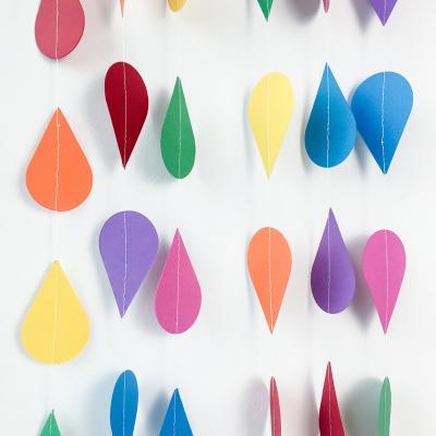 China 100% Eco-friendly New Arrival Colorful Water Drop Paper Garland String Hanging Backdrop For Party Decorations for sale